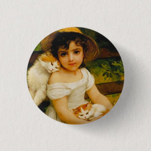Art Deco Cats Button
