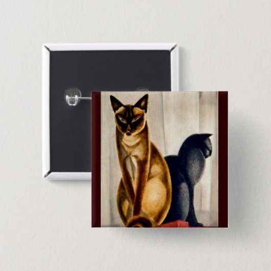 Art Deco Cats Button (Vorne & Hinten)