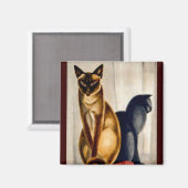 Art Deco Cats Magnet (Vorderseite/Rückseite)