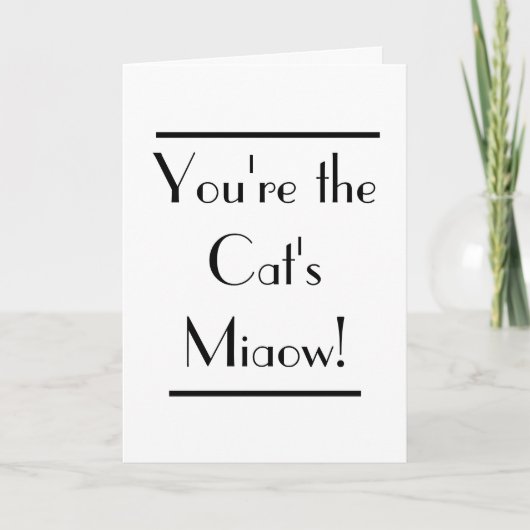 Art Deco Cats Miaow Typografy Card Karte (Vorderseite)