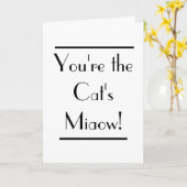 Art Deco Cats Miaow Typografy Card Karte (Gelbe Blume)