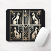 Art Deco Cats Mousepad (Mit Mouse)