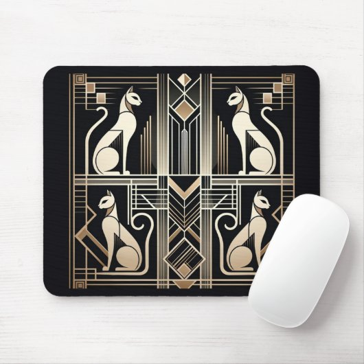 Art Deco Cats Mousepad (Mit Mouse)