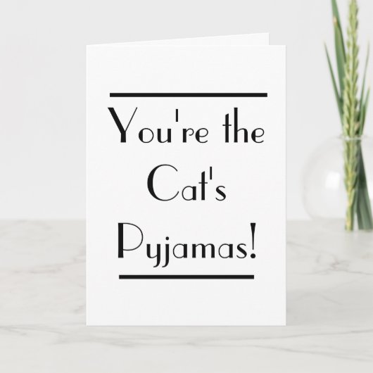 Art Deco Cats Pajamas Typografy Card Karte (Vorderseite)