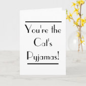 Art Deco Cats Pajamas Typografy Card Karte (Gelbe Blume)