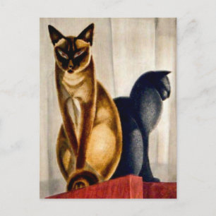 Art Deco Cats Postkarte