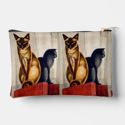 Art Deco Cats Zubehörtasche (Rückseite)