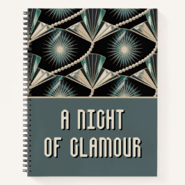 Art Deco Celebration | Pearl & Sunburst Hochzeit Notizblock
