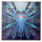 Art Deco Celestial Jellyfish Deep Sea Glow Ceramic Fliese (Vorderseite)