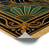 Art Deco Celestial Solstice Cat Wall Art Poster (Ecke)