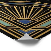 Art Deco Celestial Star Chart Poster | Gold Teal  (Ecke)