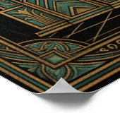 Art Deco Celestial Temple Poster | Gold Sunburst (Ecke)