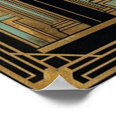 Art Deco Celestial Temple Poster | Gold Sunburst  (Ecke)