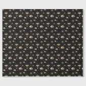 Art Deco Champagne Constellations Night Pattern Geschenkpapier (Flach)
