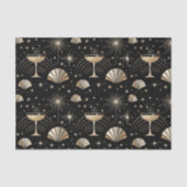 Art Deco Champagne Constellations Night Pattern Seidenpapier (Vorderseite)
