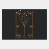 Art Deco Champagne Geschenkpapier Set (Vorderseite 3)