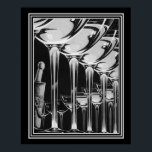 Art Deco Champagne Glass Print 16x20 Poster<br><div class="desc">Schöner,  neutraler Ton,  Art-Déco-Champagner-Glas-Druck -16x20</div>