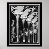 Art Deco Champagne Glass Print 16x20 Poster (Vorne)