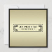 Art Deco Champagne Gold Gatsby Glam Einladung (Rückseite)