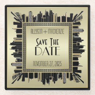 Art Deco Champagne Gold Gatsby Glam Glasuntersetzer