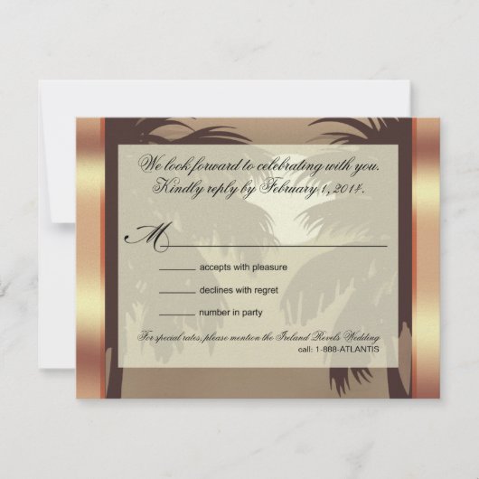 Art Deco Champagne ICE Metallische Imitats Vellum  RSVP Karte (Vorderseite)