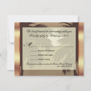 Art Deco Champagne ICE Metallische Imitats Vellum  RSVP Karte