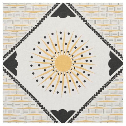 Art Deco Cheery Sunburst Stoff (Muster)