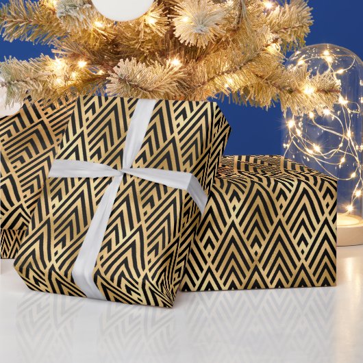Art Deco Chevron Diamantmuster-Design Geschenkpapier (Feiertage)