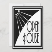 Art Deco Chic Black and White Open House Custom Einladung (Vorderseite)