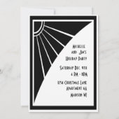 Art Deco Chic Black and White Open House Custom Einladung (Rückseite)