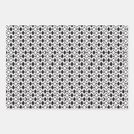 Art Deco Chic Pearls Black Burgundy Geschenkpapier Set (Vorderseite 2)