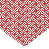 Art Deco Chinese Fret, Dunkelrot und Weiß Kurzer Tischläufer (Ecke)