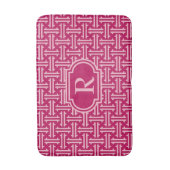 Art Deco Chinese Fret, Fuchsia Pink Badematte (Vorderseite Vertikal)