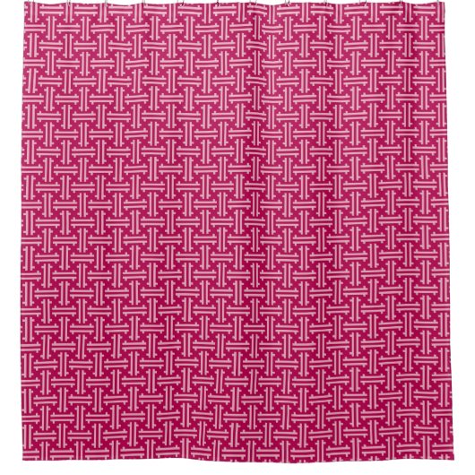 Art Deco Chinese Fret, Fuchsia Pink Duschvorhang (Vorderseite)