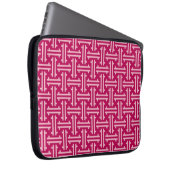 Art Deco Chinese Fret, Fuchsia Pink Laptopschutzhülle (Vorne Rechts)