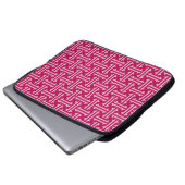 Art Deco Chinese Fret, Fuchsia Pink Laptopschutzhülle (Vorne Knopf)