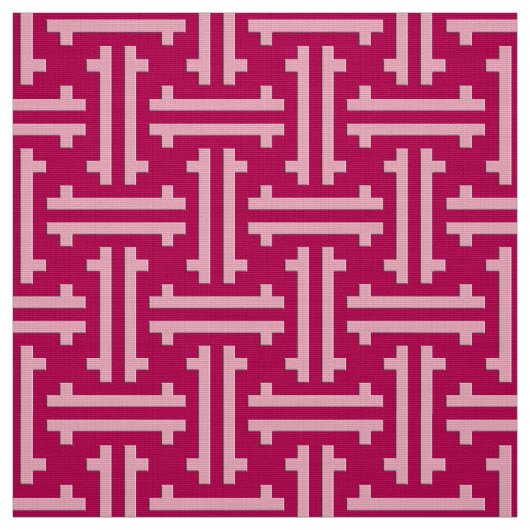 Art Deco Chinese Fret, Fuchsia Pink Stoff (Muster)