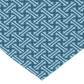 Art Deco Chinese Fret, Indigo und Sky Blue Kurzer Tischläufer (Ecke)