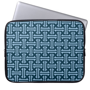 Art Deco Chinese Fret, Indigo und Sky Blue Laptopschutzhülle