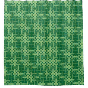 Art Deco Chinese Fret, Jade Green Duschvorhang