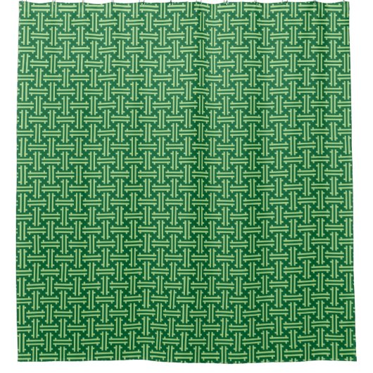 Art Deco Chinese Fret, Jade Green Duschvorhang (Vorderseite)