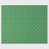 Art Deco Chinese Fret, Jade Green Geschenkpapier (Flach)