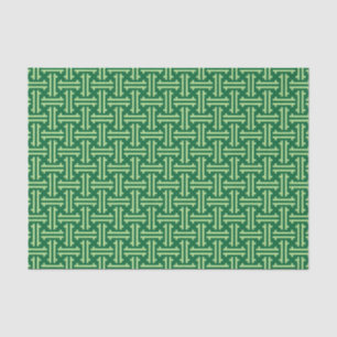 Art Deco Chinese Fret, Jade Green Seidenpapier