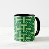 Art Deco Chinese Fret, Jade Green Tasse (VorderseiteRechts)