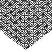 Art Deco Chinesisch Fret, Schwarz und Weiß Kurzer Tischläufer (Ecke)