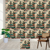 Art Deco Chinoiserie Pagoda Muster Tile Fliese