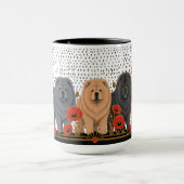 ART DECO CHOWS rau  Tasse (Zentrum)