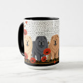 ART DECO CHOWS rau  Tasse (Vorderseite Links)