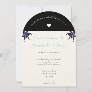 Art Deco Christliche Blume Einladung Hochzeit