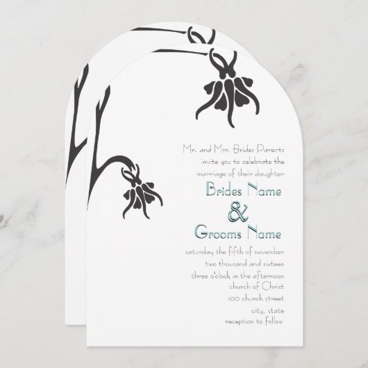 Art Déco Christliche Die Einladungen für Hochzeite (Vorne/Hinten)